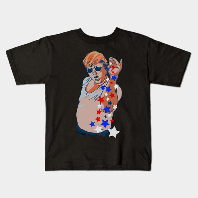 4th Of July - Trump American Kids T-Shirt by saigon199x